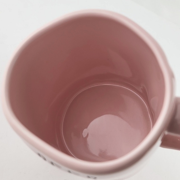 Rae Dunn Artisan Collection Light Pink Coffee  Mug Black Large Letters PEEP PEEP - Picture 6 of 10